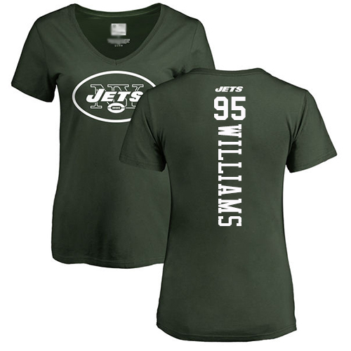 New York Jets Green Women Quinnen Williams Backer NFL Football #95 T Shirt